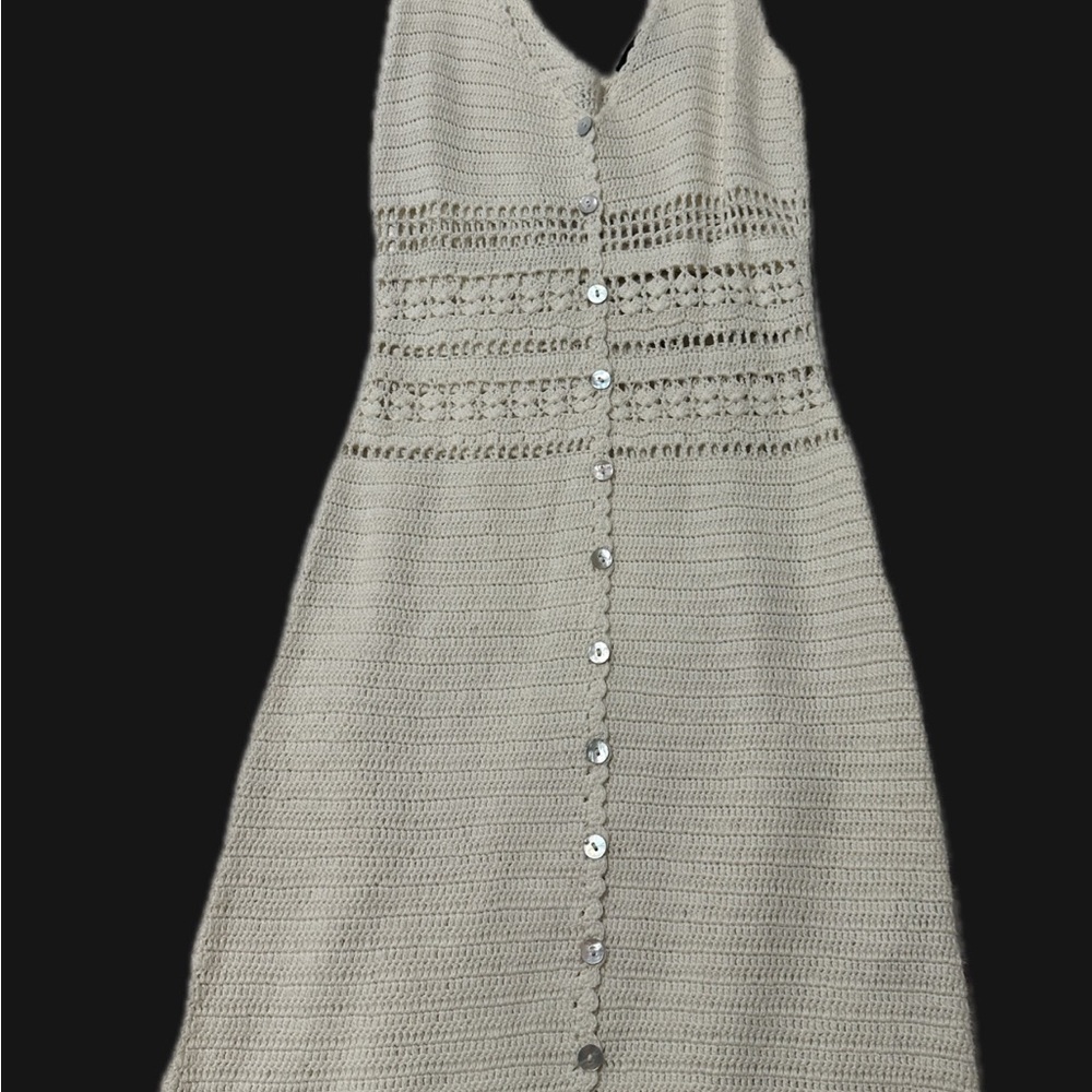 Forever 21 Beige Button-Down Midi Dress